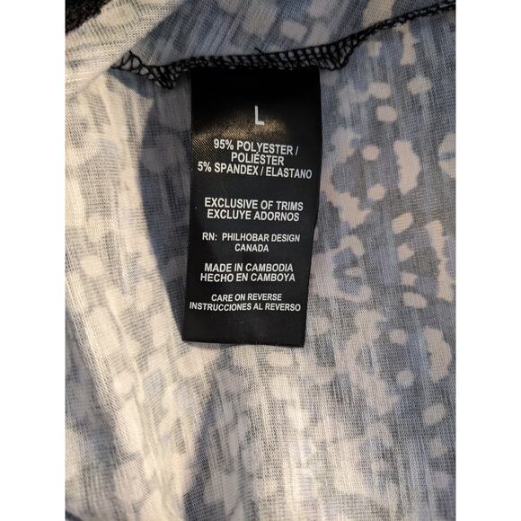 Nicole Miller Original Blue Abstract Faux Wrap T-Shirt Dress Large - Picture 7 of 7